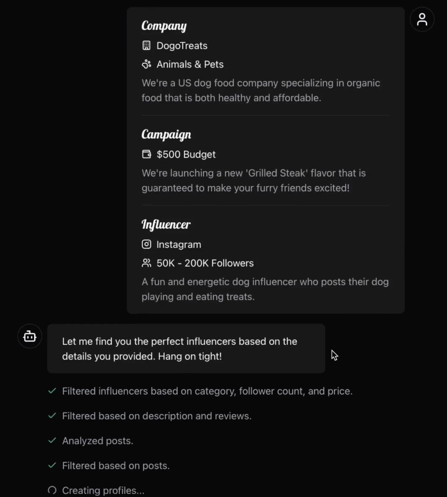 Search and filter view